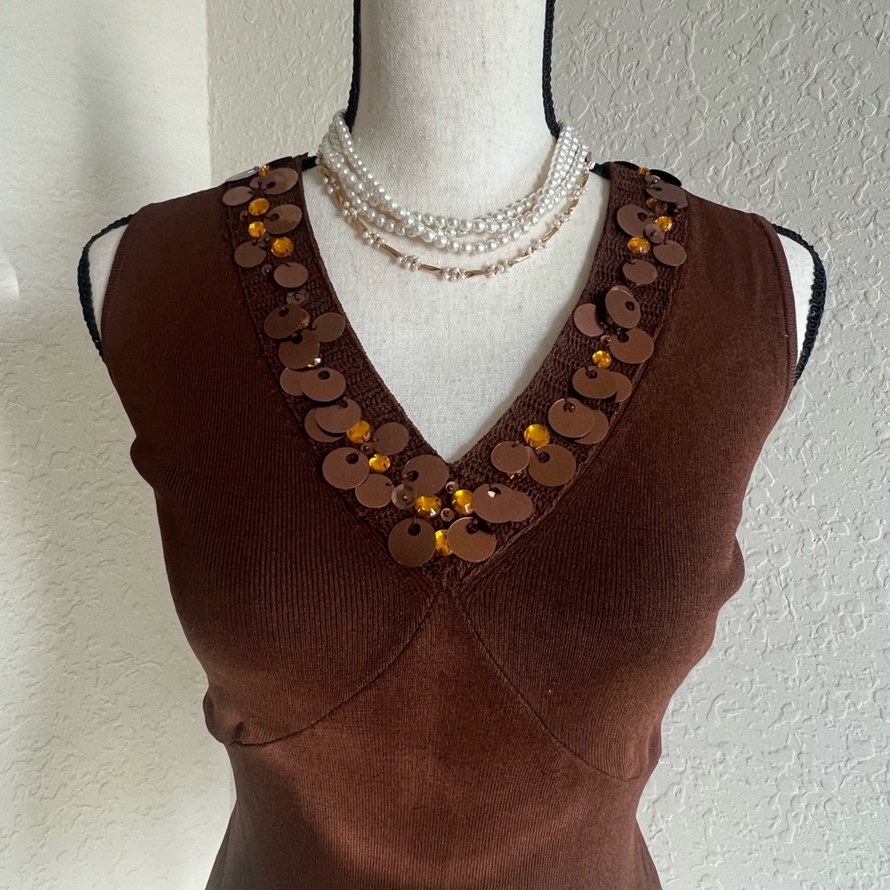 Vintage Maurice Sasson Sequin tank !! absolutely tasteful tank! SZ S